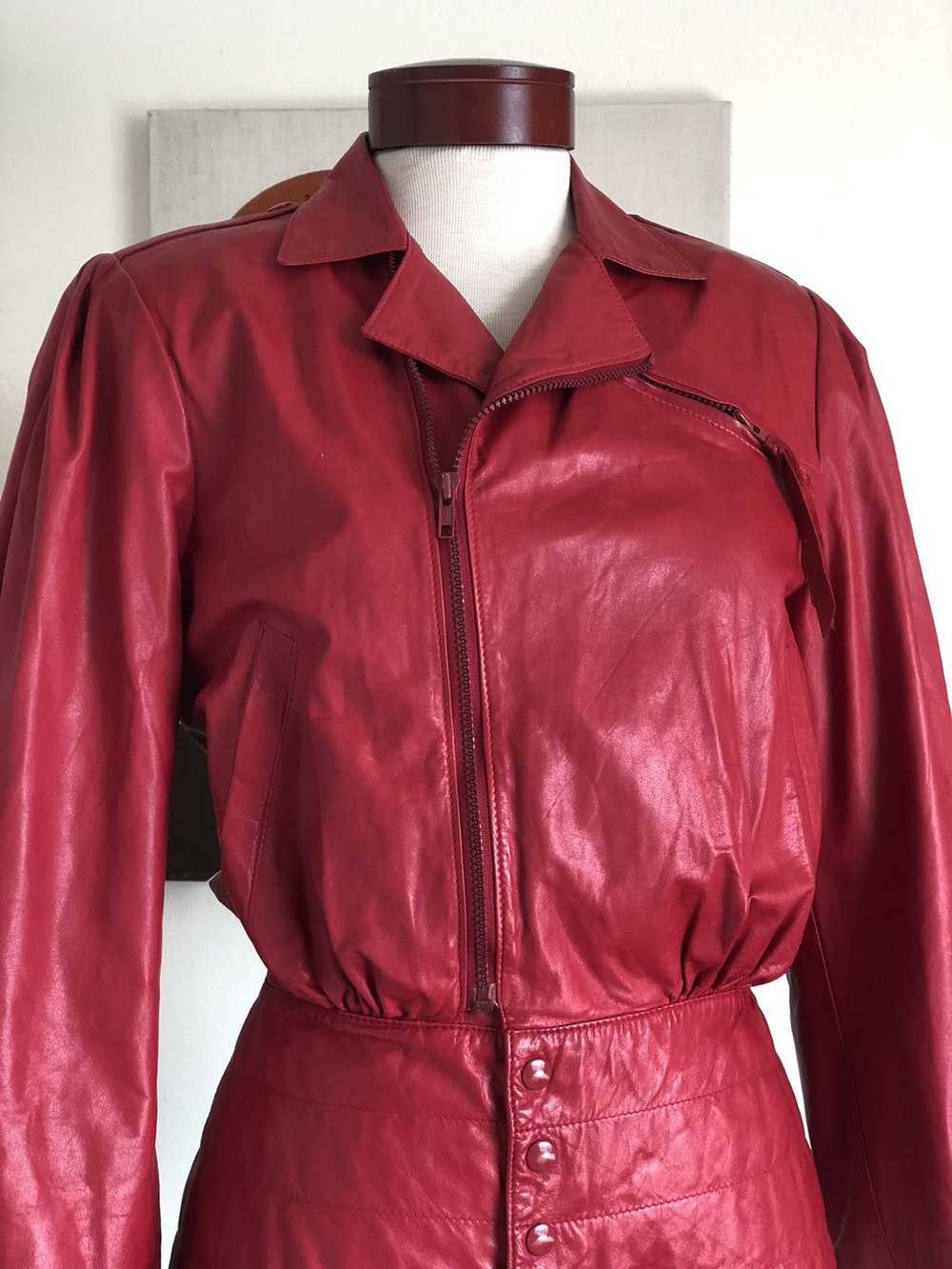 Vintage Vintage red leather jacket 80s New York d… - image 8