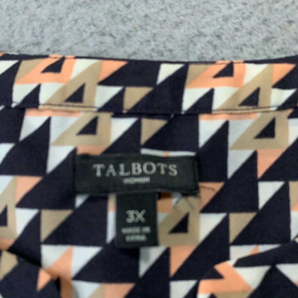 Talbots White and Blue Geometric Pattern Elegant … - image 3