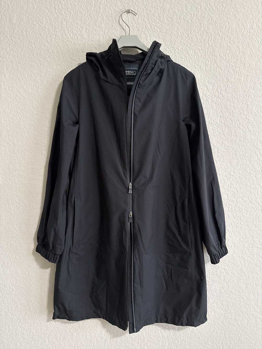 Herno Herno Black Gore-Tex Long Anorak Coat w/ Ho… - image 3