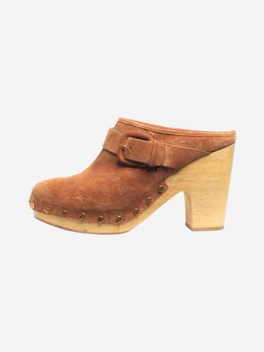 Veronica Beard Tan Dacey suede clogs - size EU 39.