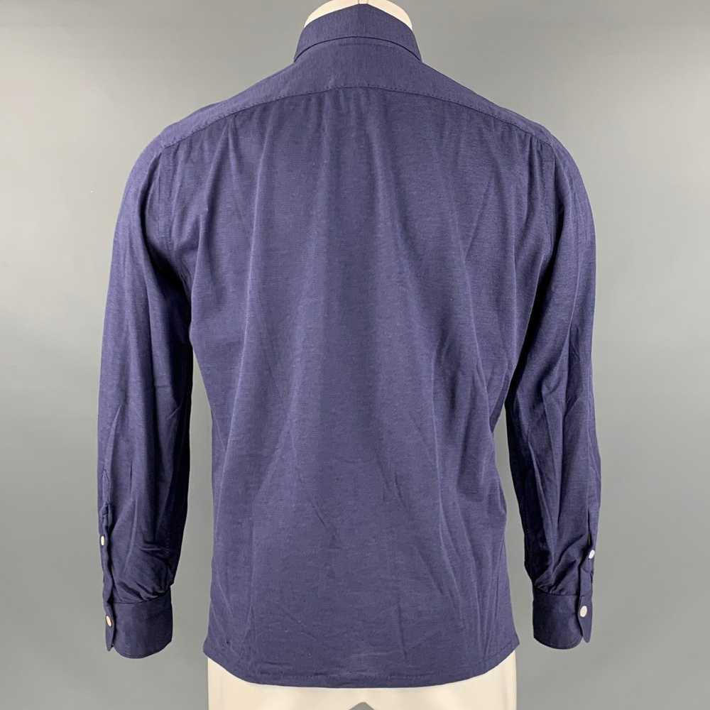 Designer FIORENZO Navy olid Cotton Long leeve Polo - image 3