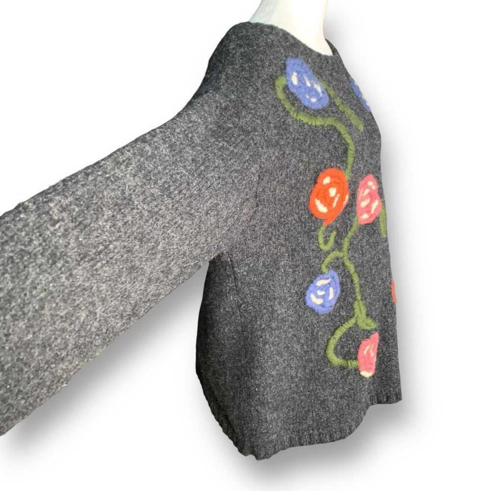 Esprit Vintage Esprit Gray Wool Floral Embroidere… - image 2