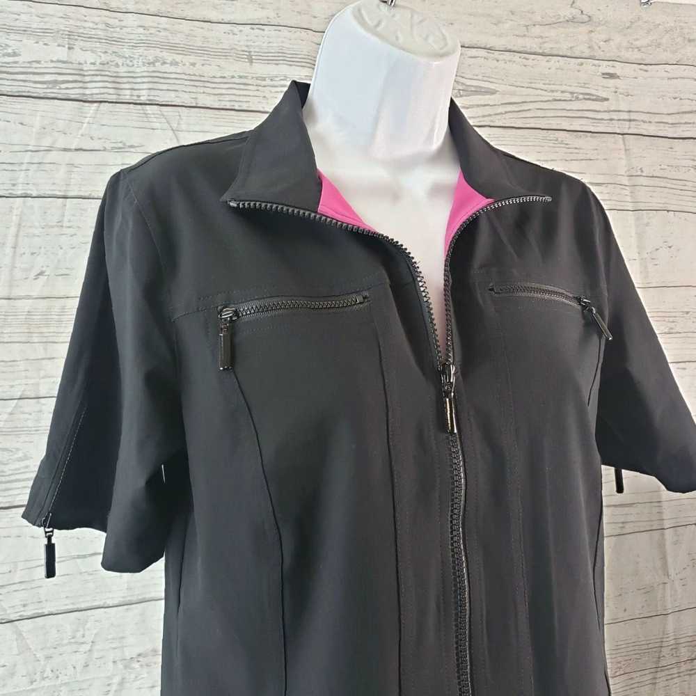 Vintage Chicos Zenergy Full Zip Short Sleeve Blac… - image 2