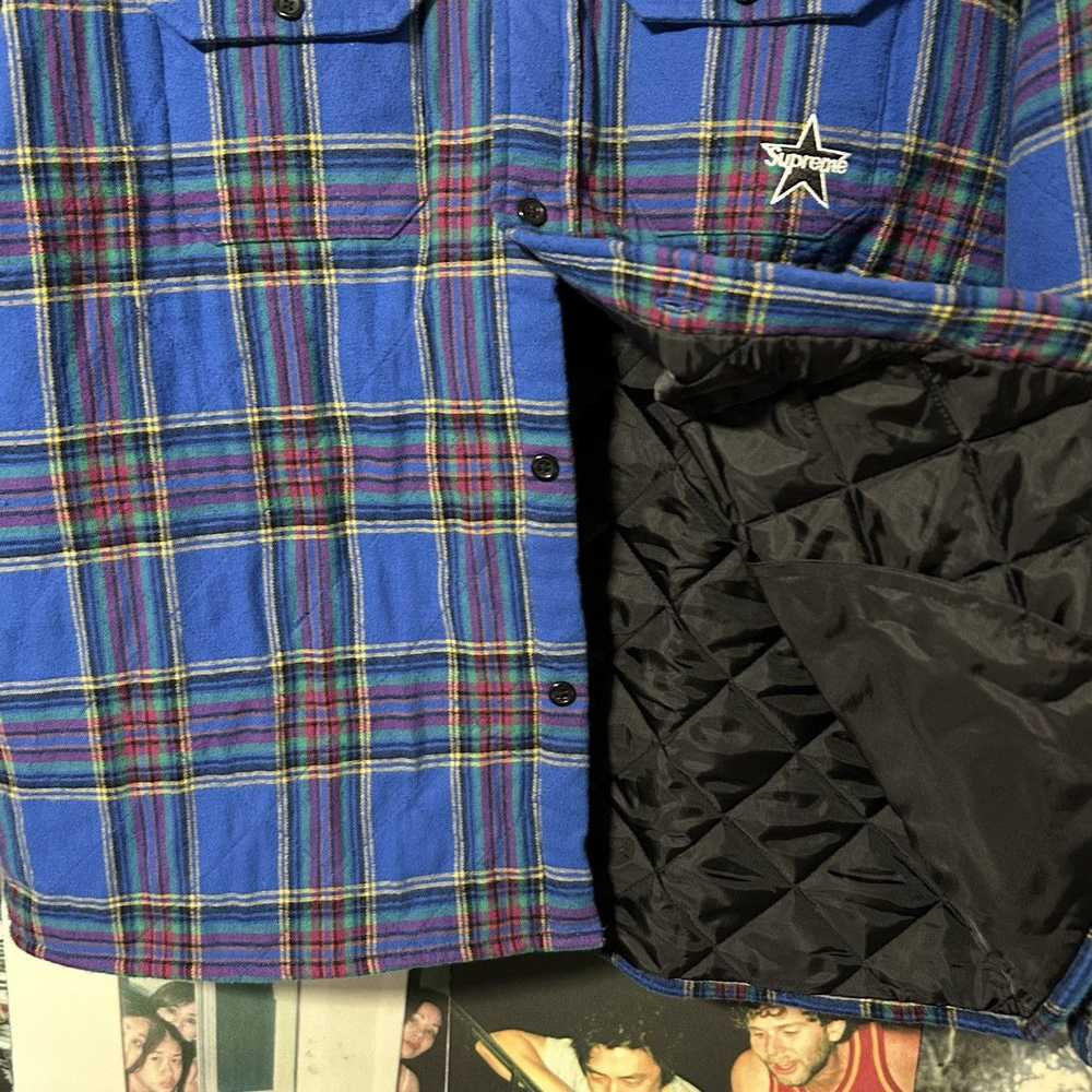 Supreme SUPREME QUILTED PLAID FLANNEL SHIRT - image 3