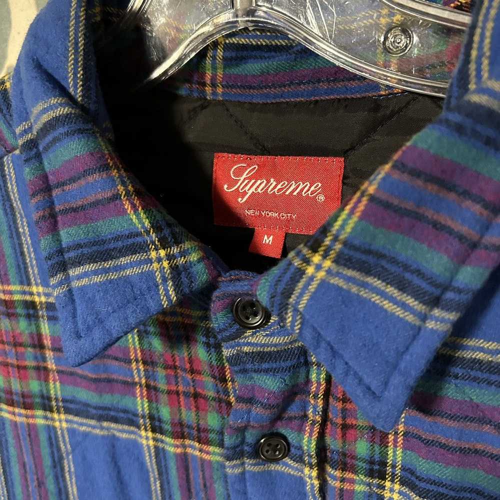 Supreme SUPREME QUILTED PLAID FLANNEL SHIRT - image 4