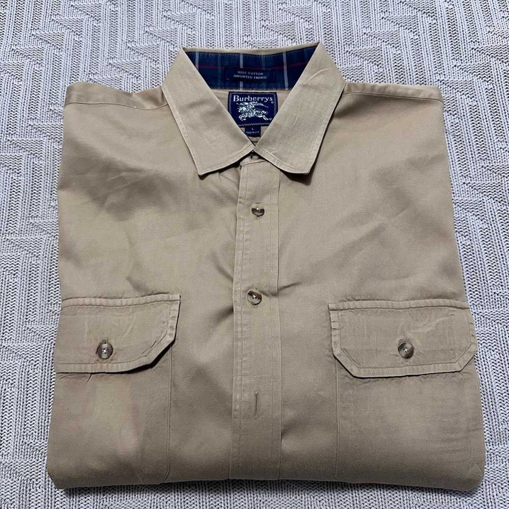 Burberry Vintage Burberry classic tan button down… - image 1