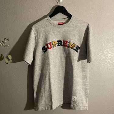 Supreme bullion logo tee outlets washed navy medium