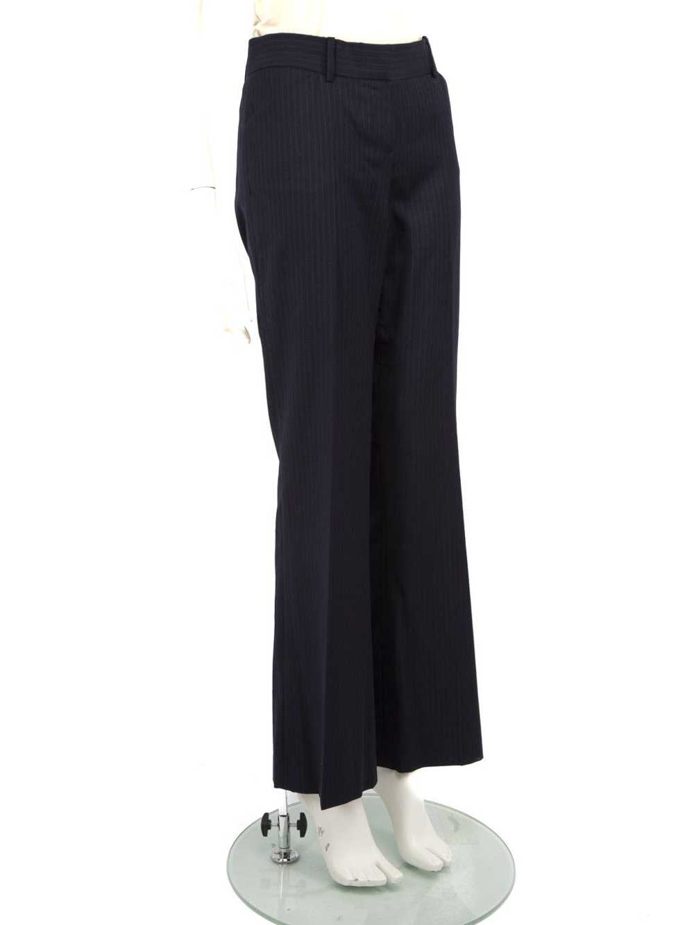 Theory Navy Wool Striped Suit Trousers - image 2