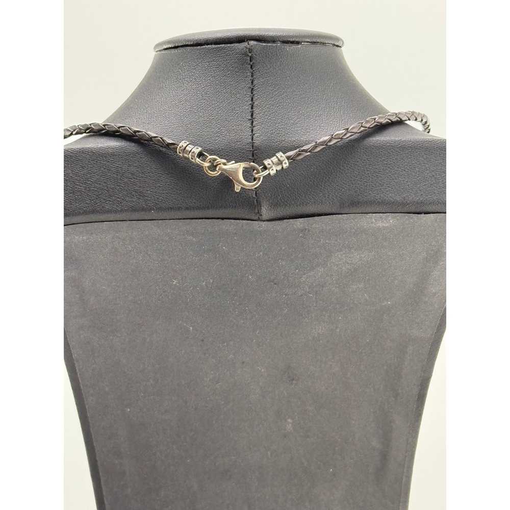 1 Silpada 925 Sterling Silver Black Leather Neckl… - image 2