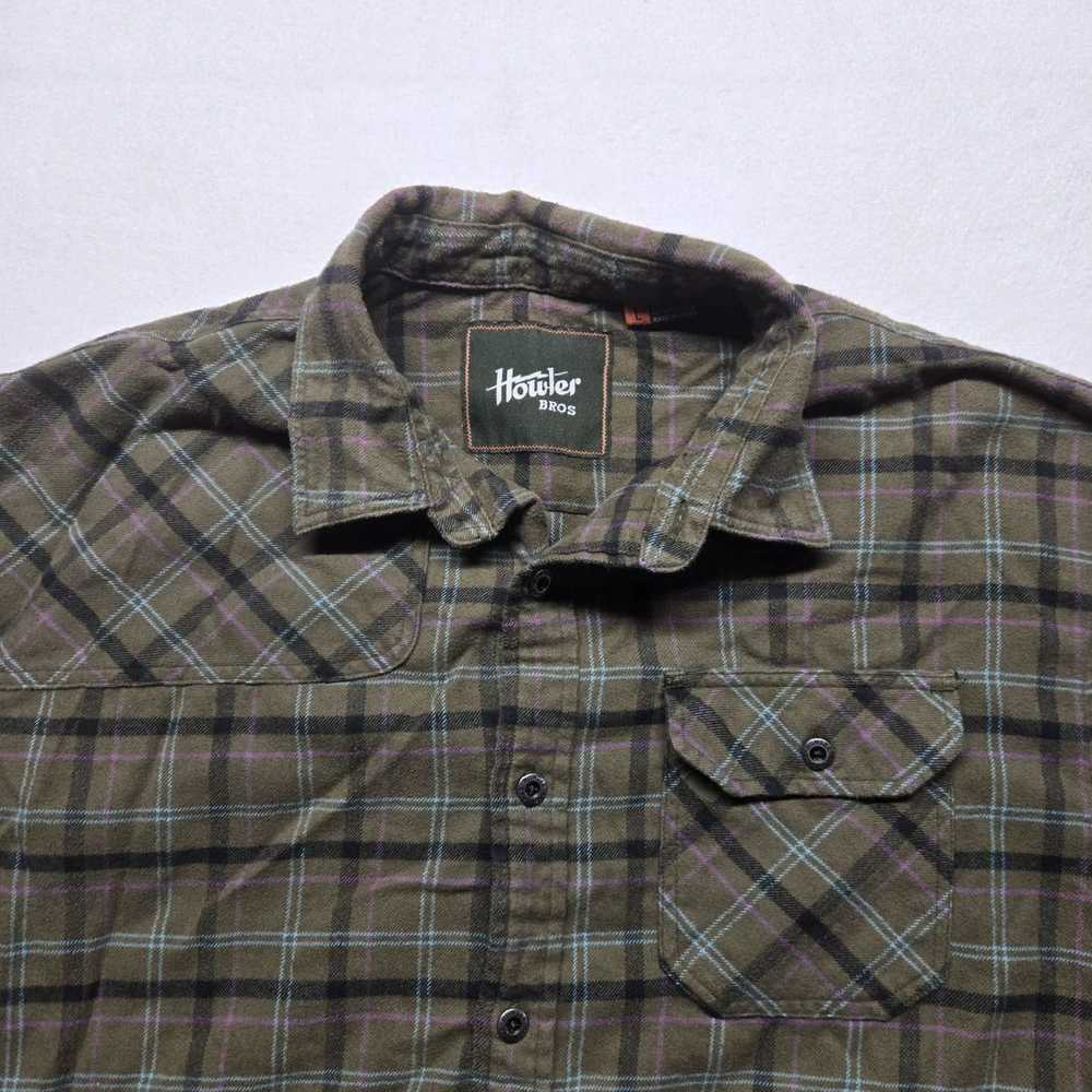 Howler Brothers Brown Plaid Flannel Shirt with Bu… - image 2