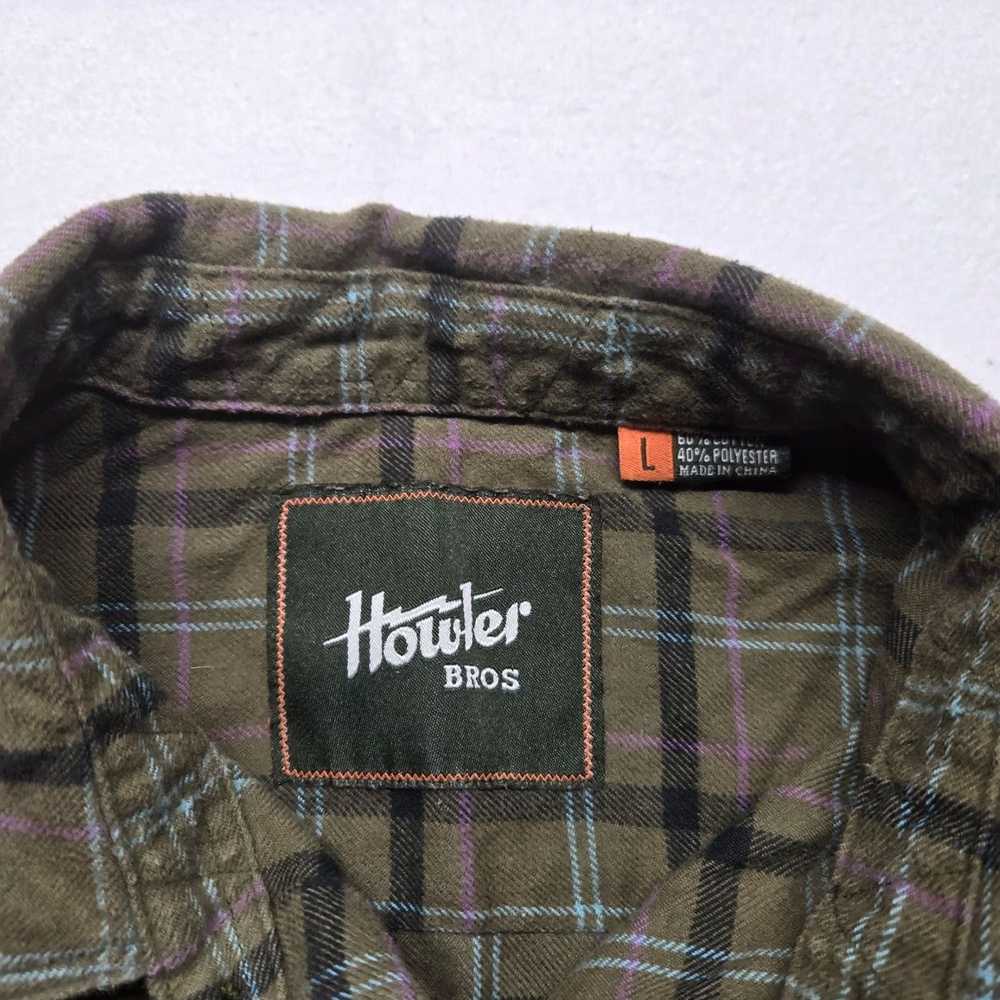 Howler Brothers Brown Plaid Flannel Shirt with Bu… - image 3