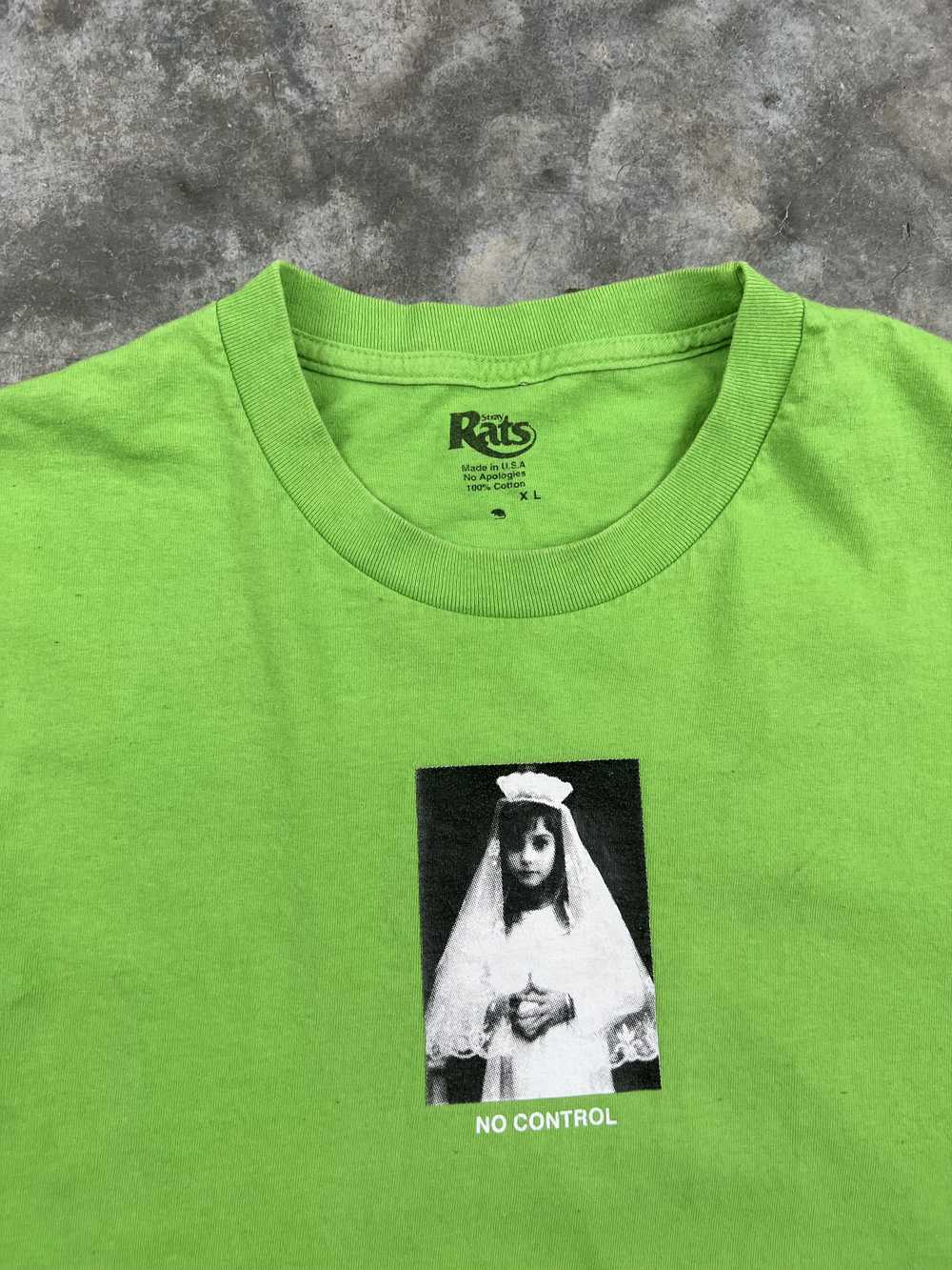 Stray Rats Stray Rats No Control Nun Green Tee XL - image 3