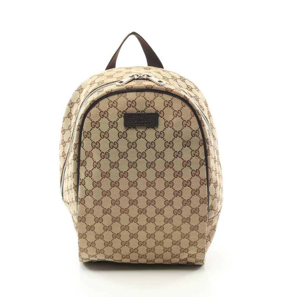 Gucci Gucci Gg Canvas Backpack Rucksack Leather B… - image 1