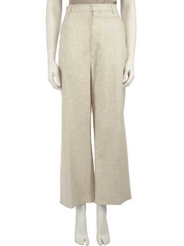 Jacquemus Beige Linen Wide Leg Trousers