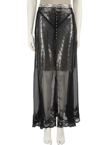 Paco Rabanne Black Metallic Jupe Maxi Skirt - image 1