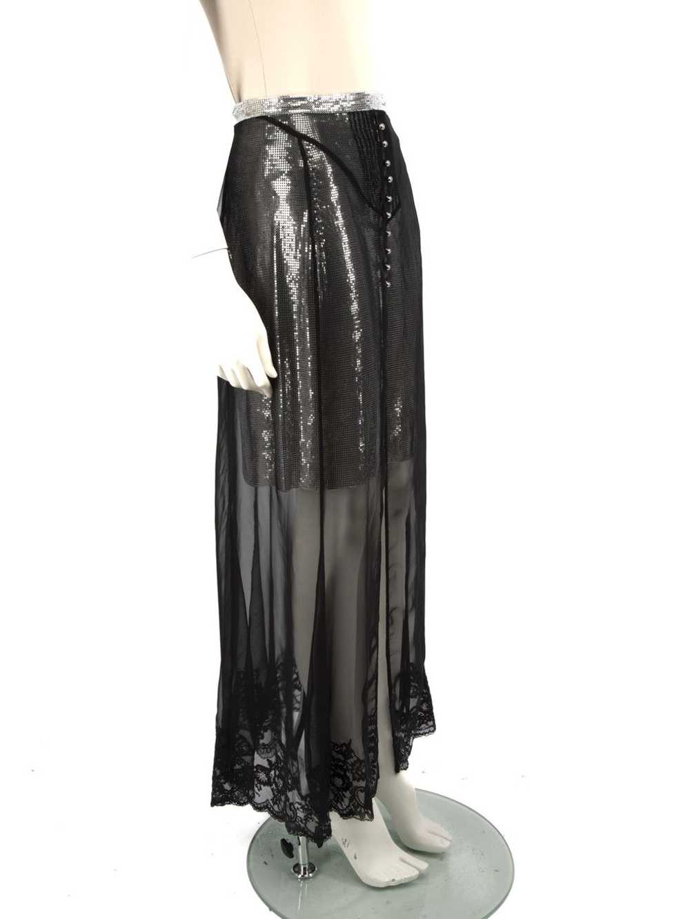 Paco Rabanne Black Metallic Jupe Maxi Skirt - image 2