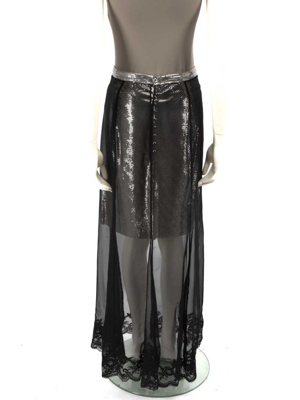 Paco Rabanne Black Metallic Jupe Maxi Skirt - image 3