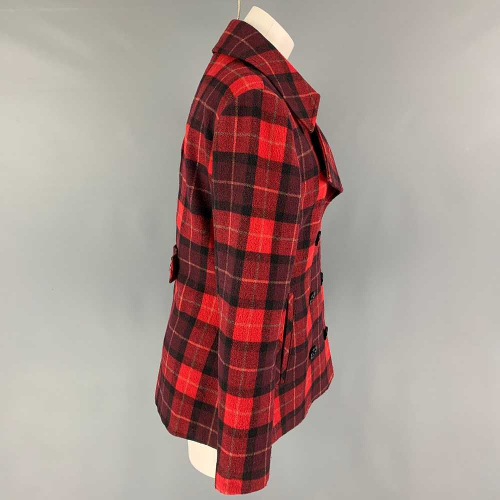 Converse CONVERSE Red Black Plaid Peacoat Jacket - image 2