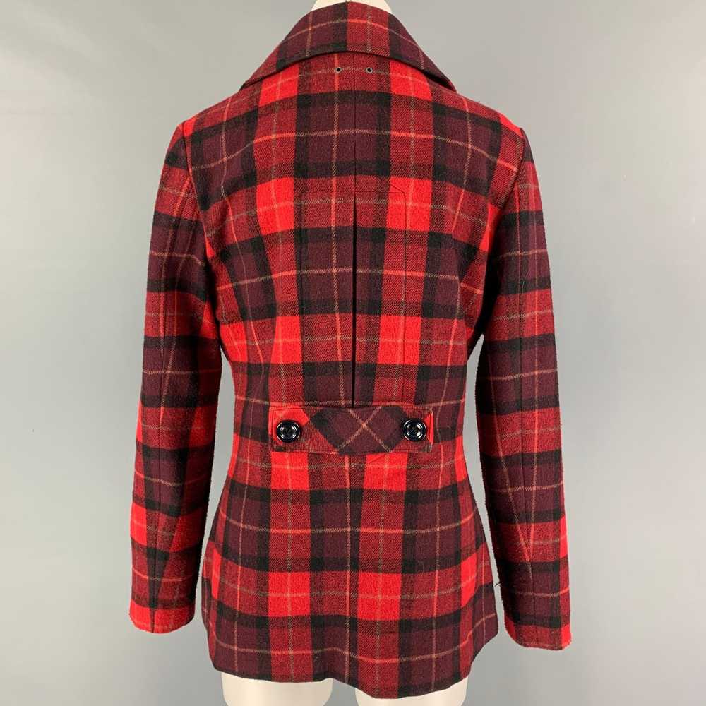 Converse CONVERSE Red Black Plaid Peacoat Jacket - image 3