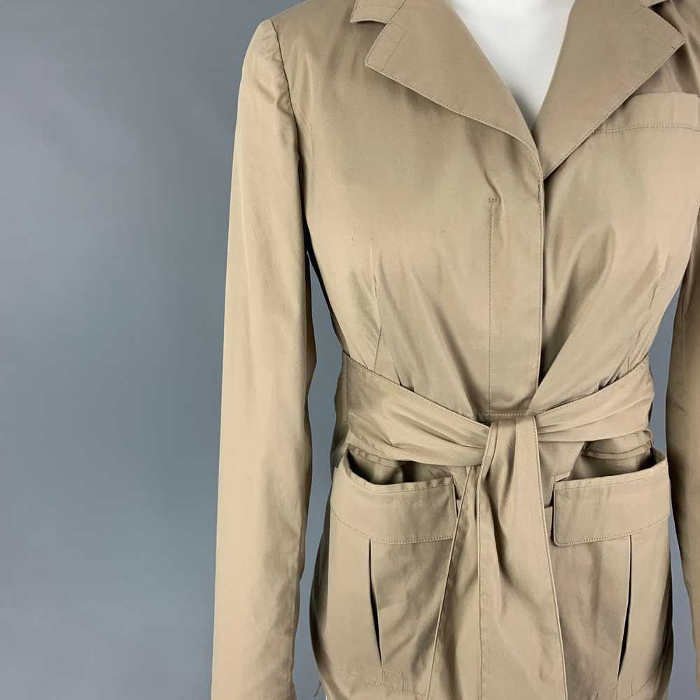 Prada PRADA Beige Cotton Blend Ruched Back Belted… - image 3