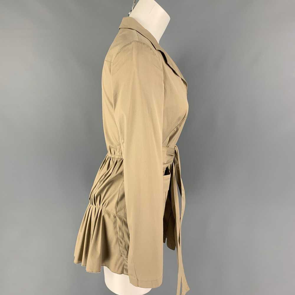 Prada PRADA Beige Cotton Blend Ruched Back Belted… - image 4