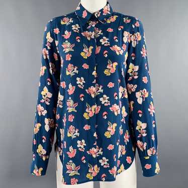 Max Mara MAX MARA Size M Blue Floral Long Sleeve … - image 1