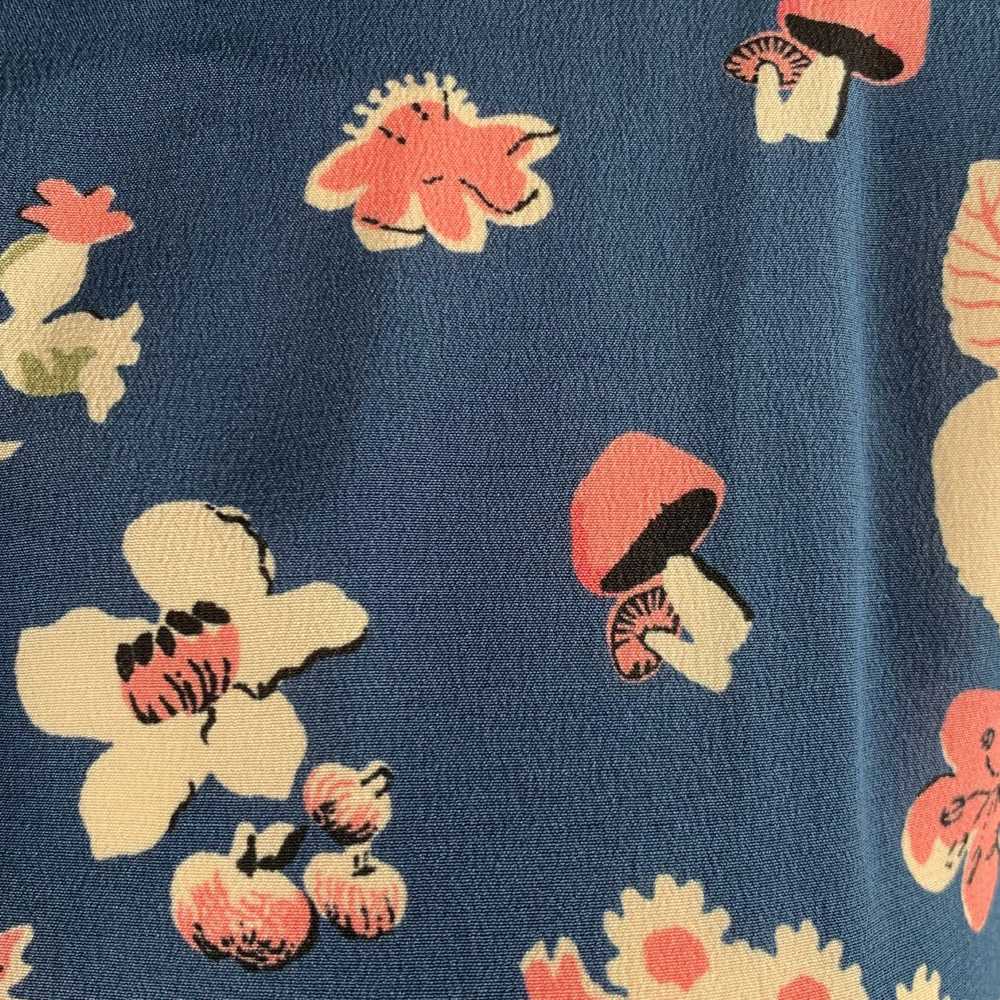 Max Mara MAX MARA Size M Blue Floral Long Sleeve … - image 2