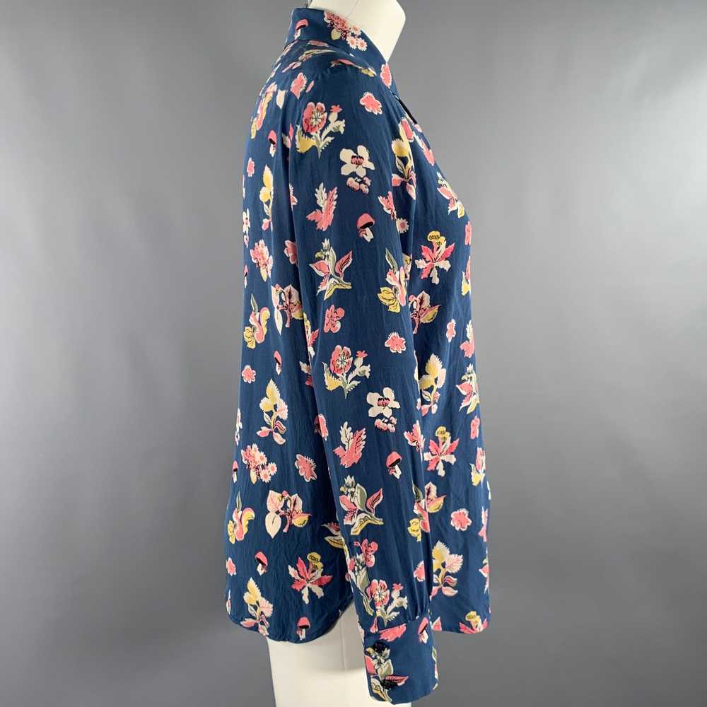 Max Mara MAX MARA Size M Blue Floral Long Sleeve … - image 3