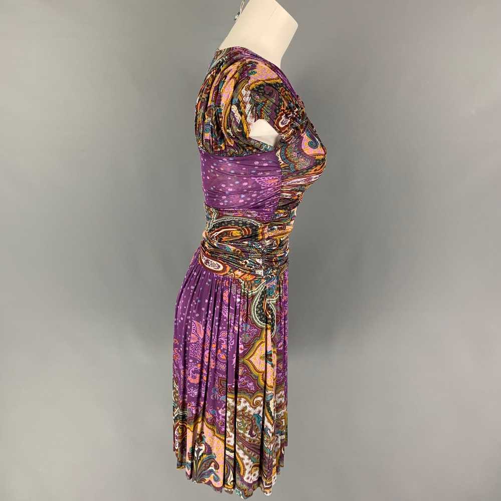 Etro ETRO Size 4 Purple Multi-Color Viscose Paisl… - image 2