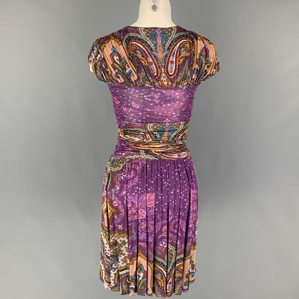 Etro ETRO Size 4 Purple Multi-Color Viscose Paisl… - image 3