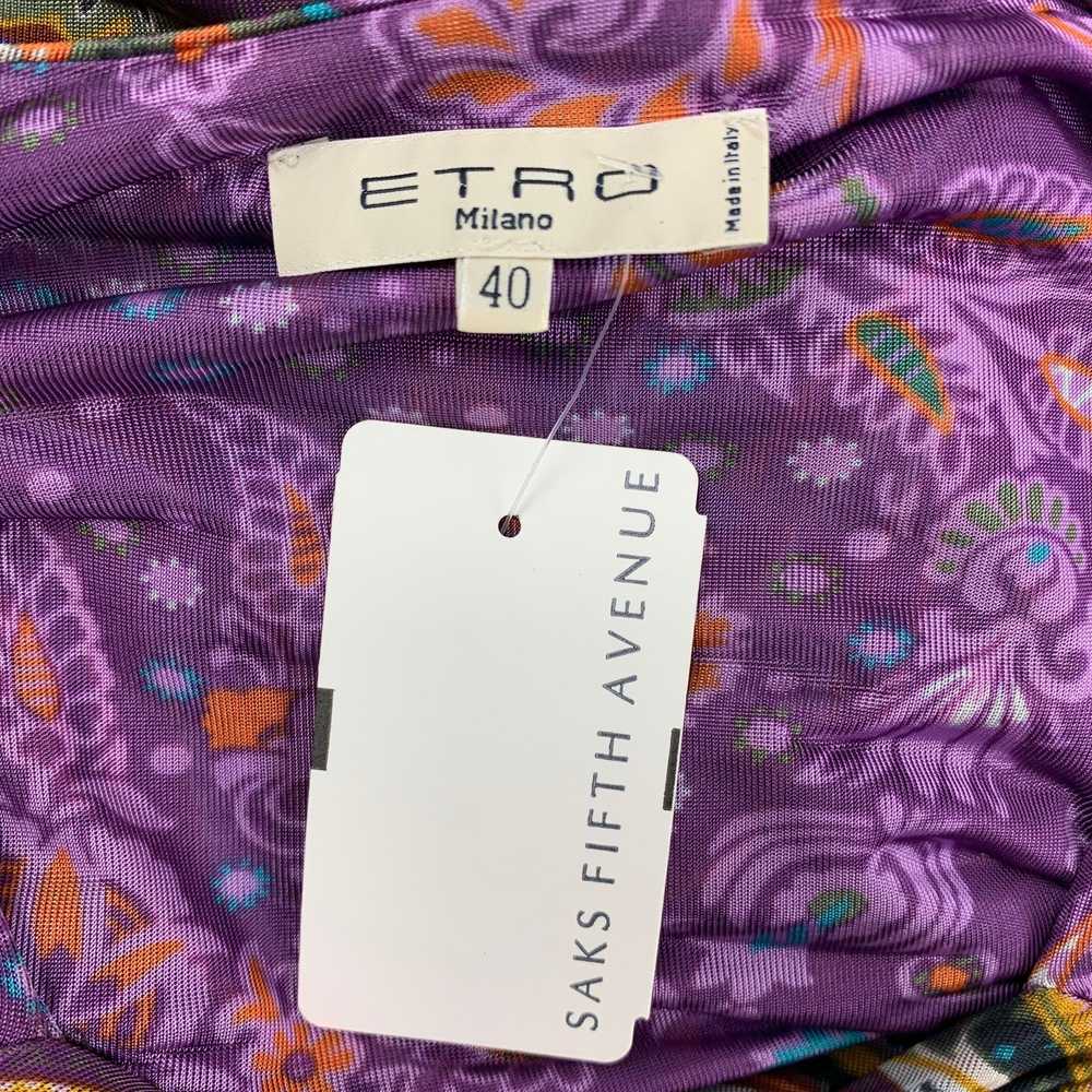 Etro ETRO Size 4 Purple Multi-Color Viscose Paisl… - image 5