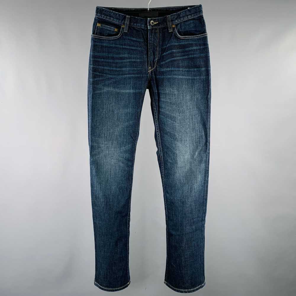 John Varvatos Blue Distressed Cotton Blend Straig… - image 1