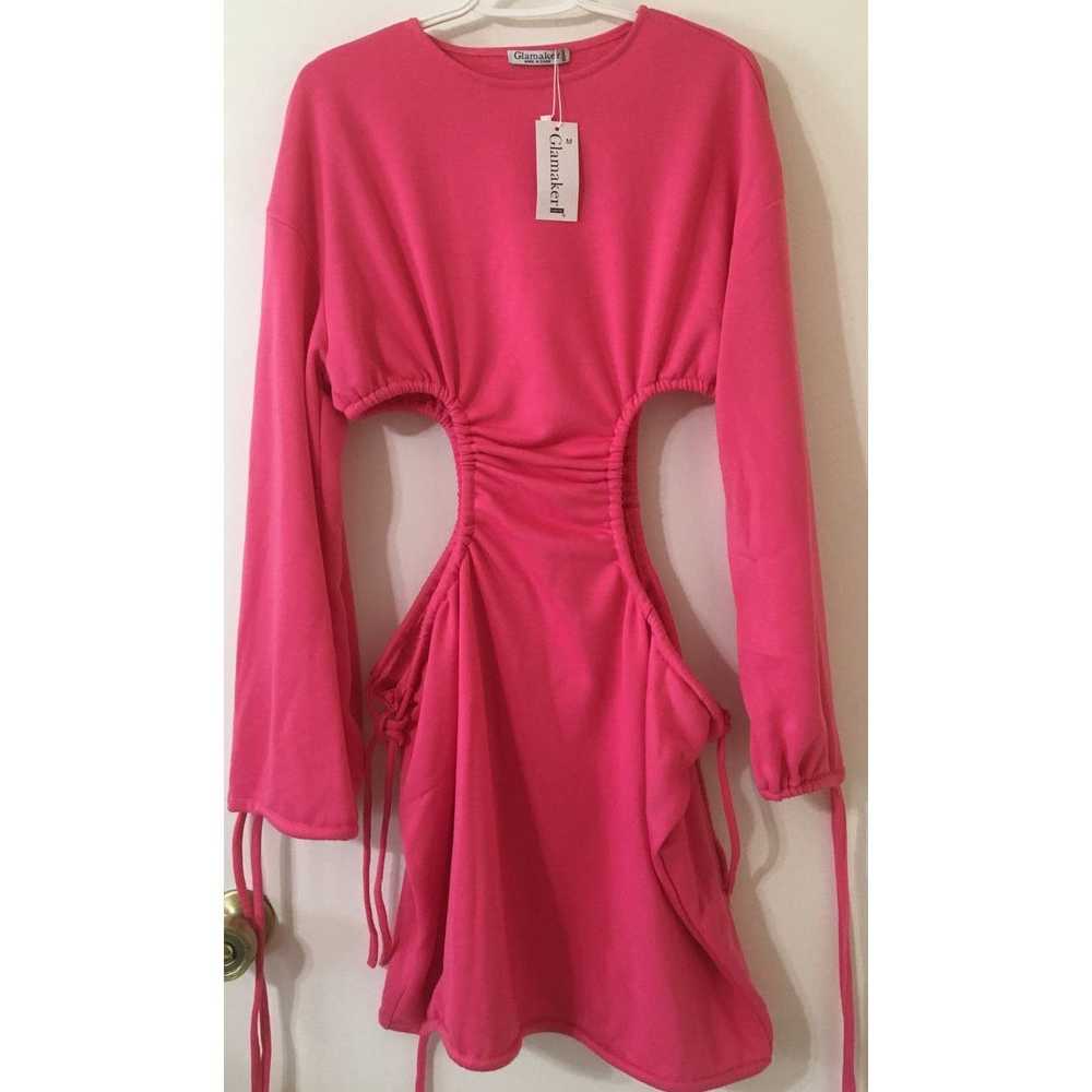 A NWT Glamaker Hot Pink Medium Cut Out Waist Long… - image 2