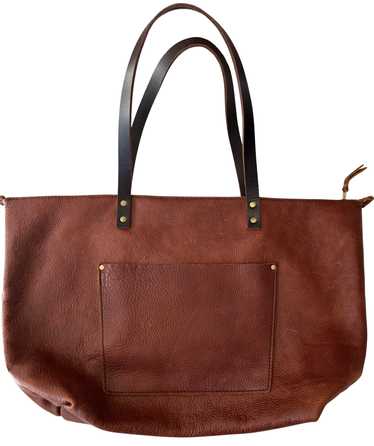 (OVERSIZED) PORTLAND cheapest LEATHER TOTE BAG WITH ZIPPER (Red)