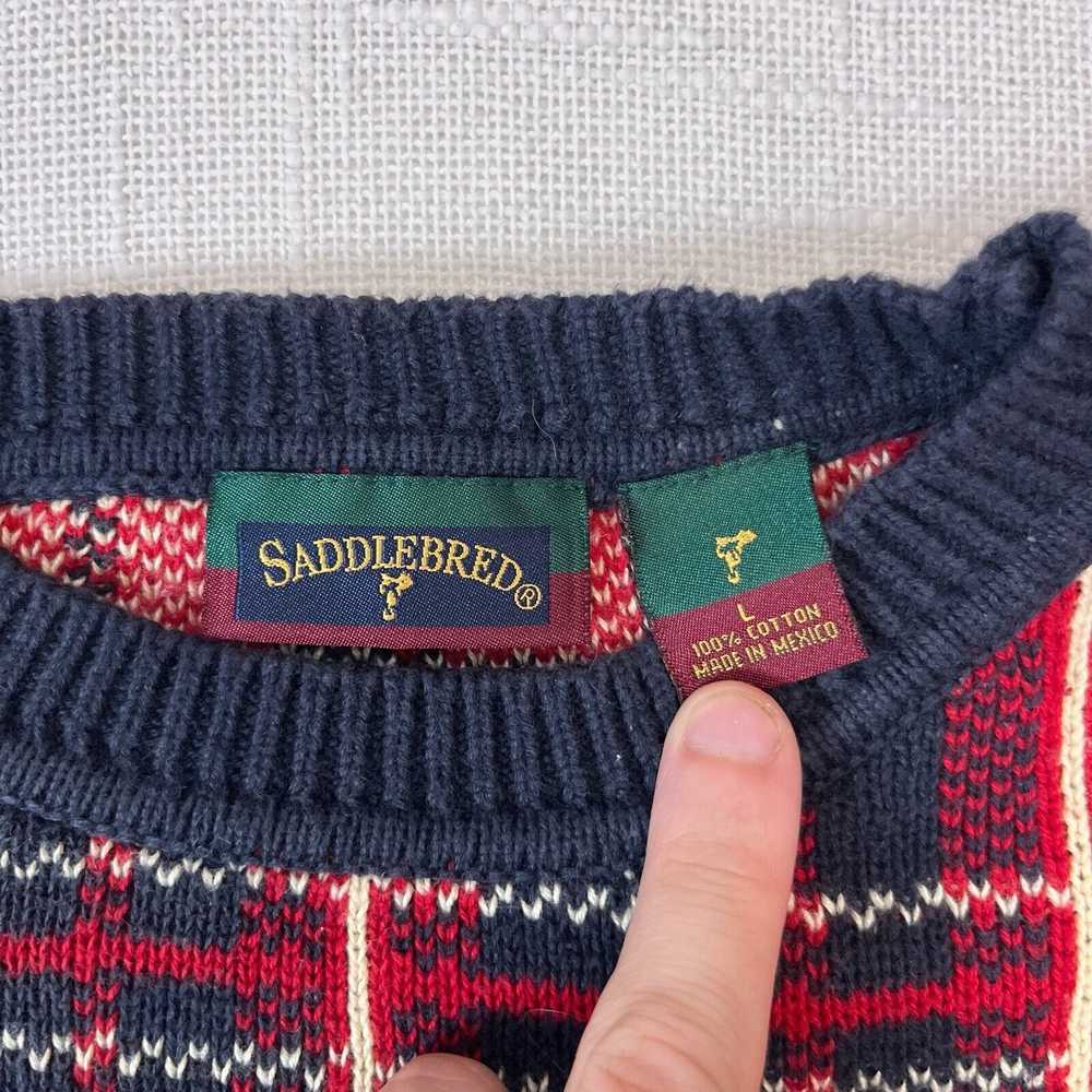 Saddlebred × Vintage 90s Saddlebred Plaid Knit Cr… - image 5