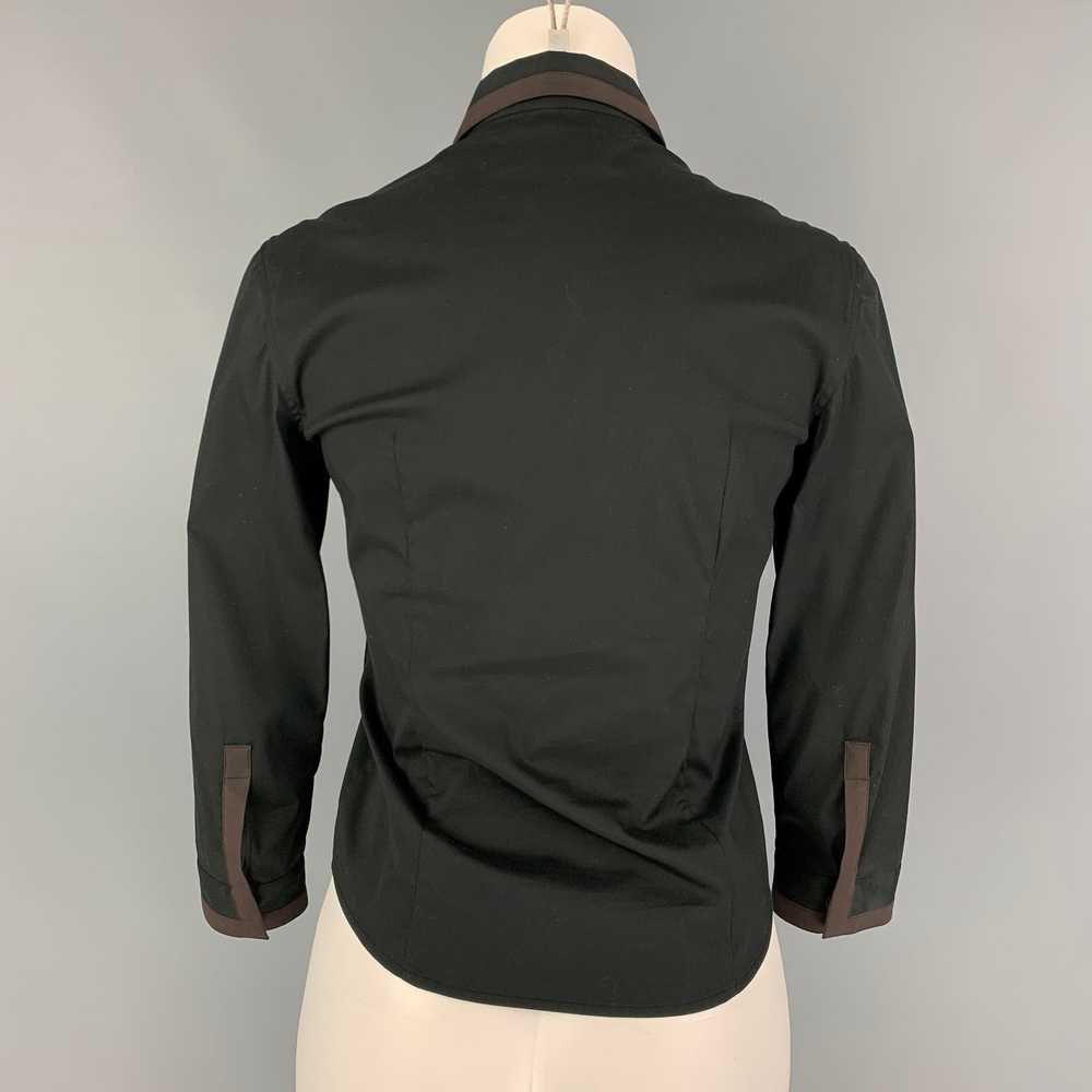 Prada Black Brown Cotton Nylon Blouse - image 3