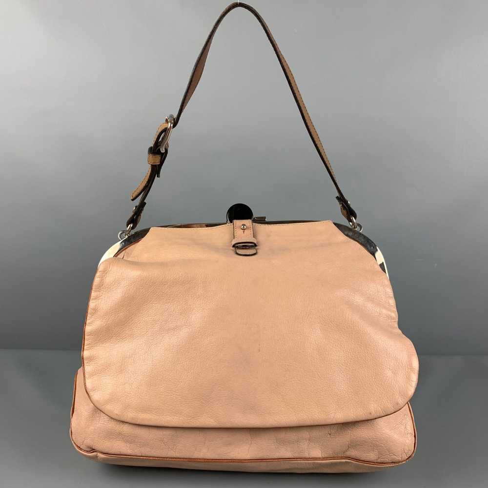 Marni MARNI Taupe Leather Side Flaps Shoulder Bag - image 1