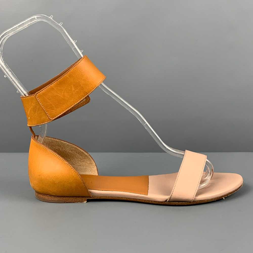 Chloe Lazise Tan Leather Color Block Ankle Strap … - image 1