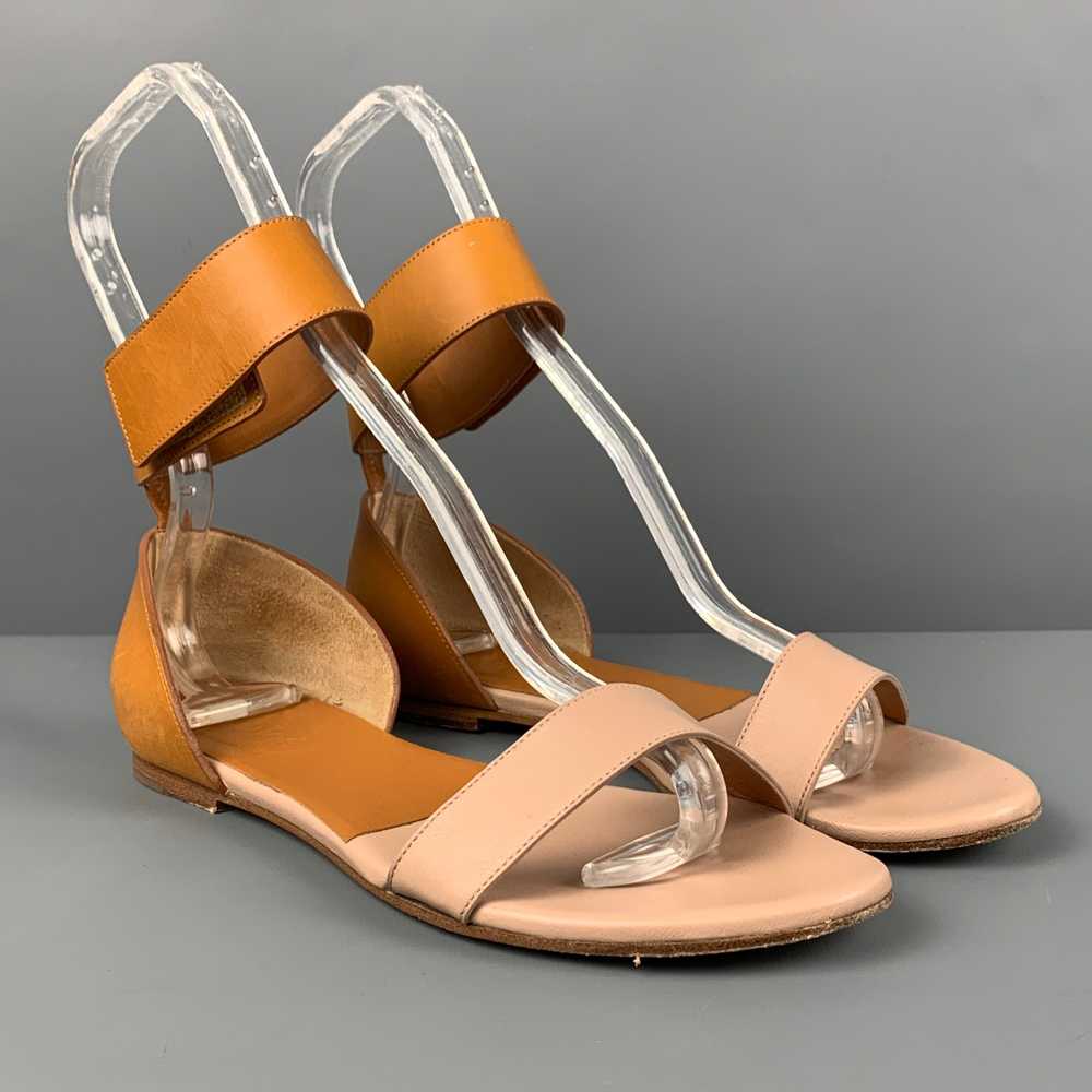 Chloe Lazise Tan Leather Color Block Ankle Strap … - image 2