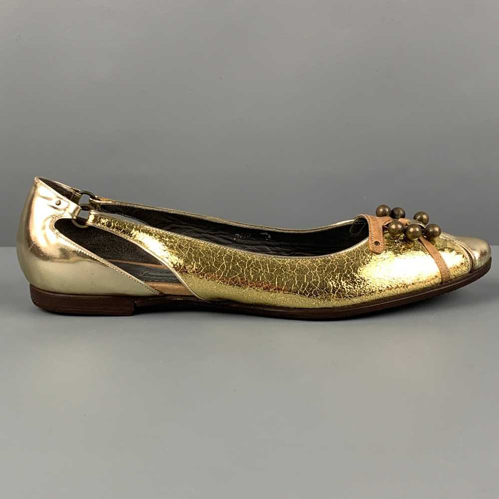 Proenza Schouler Gold Leather Metallic Flats - image 1