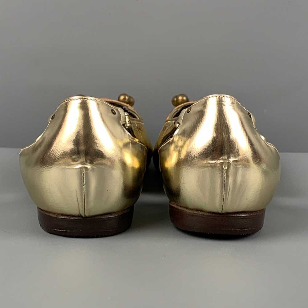 Proenza Schouler Gold Leather Metallic Flats - image 5