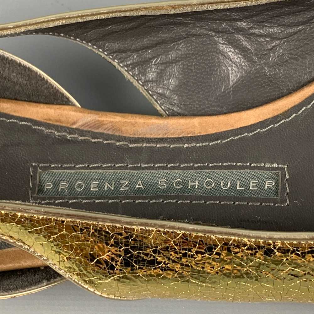 Proenza Schouler Gold Leather Metallic Flats - image 6