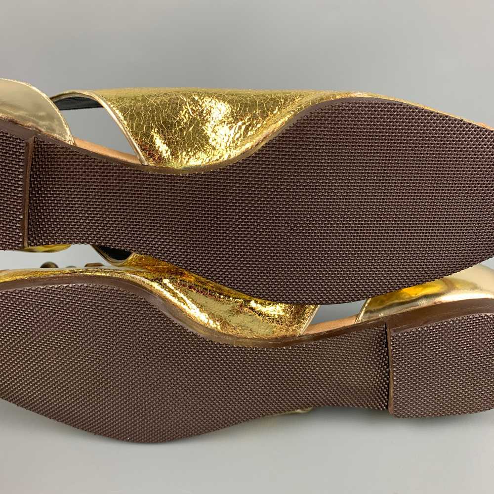 Proenza Schouler Gold Leather Metallic Flats - image 7