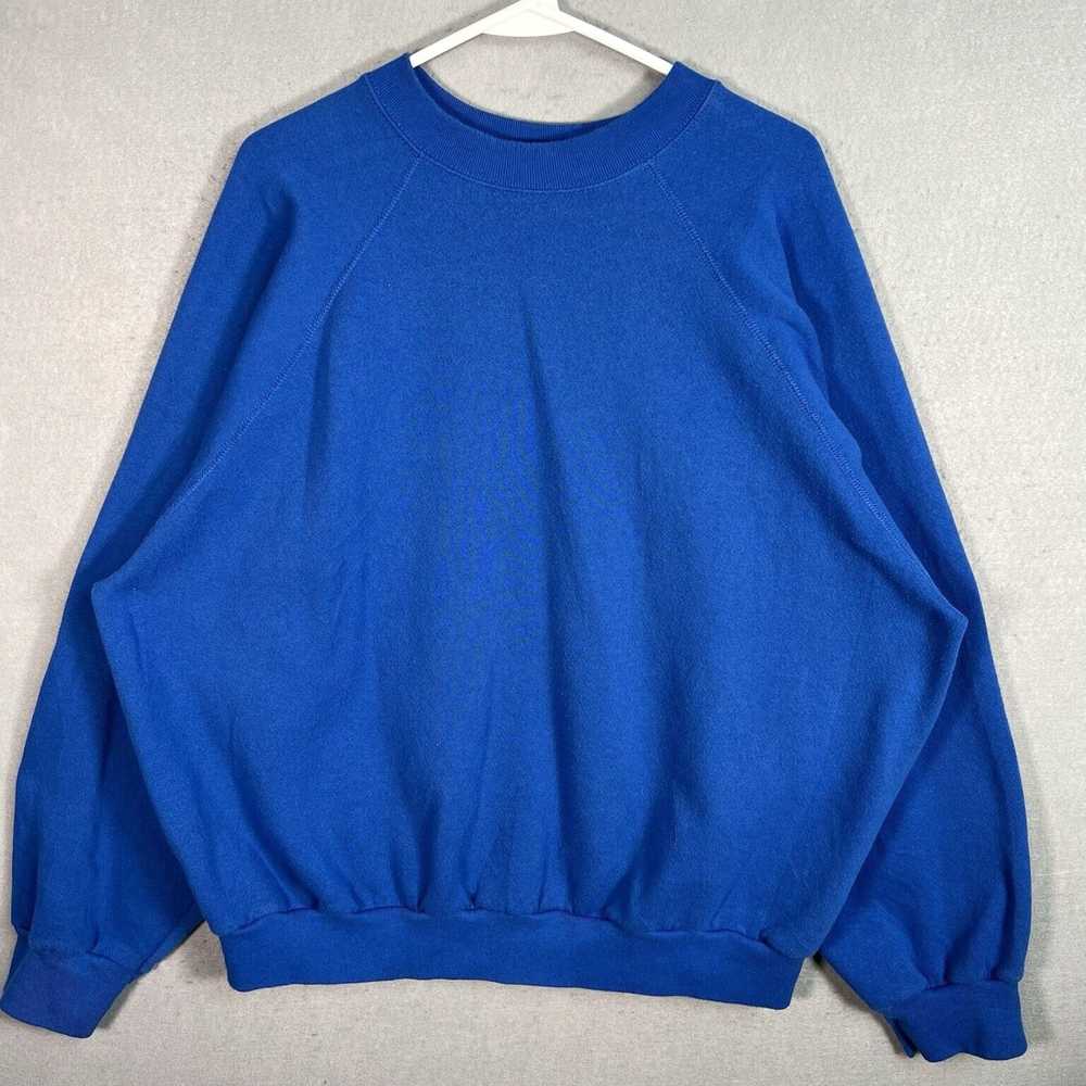 Tultex Big and Bold Blue Crewneck Sweatshirt for … - image 1