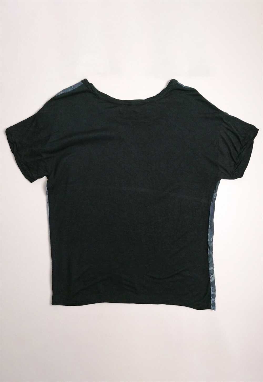 MONROW Y2K 2000 Face Print Boxy Black T-shirt Pun… - image 5