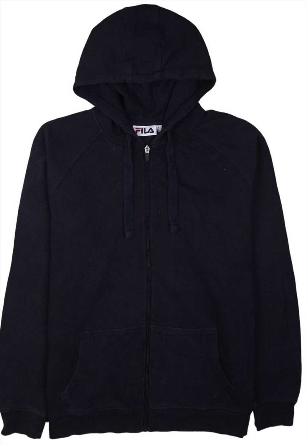 Vintage 90's Fila Hoodie Full Zip Up Navy Blue XL… - image 1