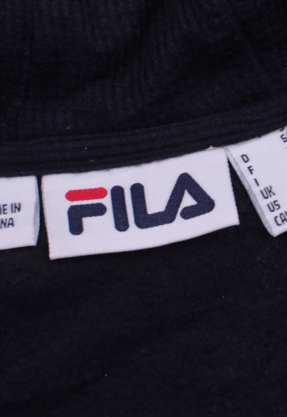 Vintage 90's Fila Hoodie Full Zip Up Navy Blue XL… - image 3