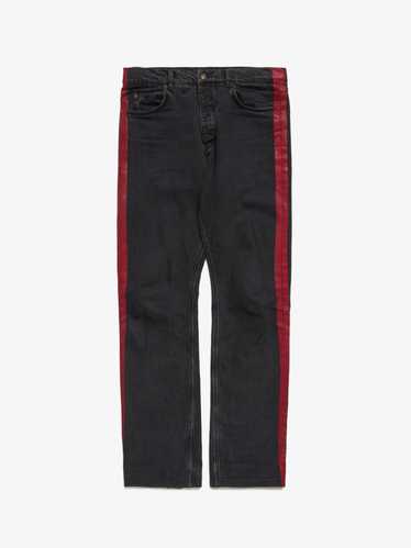 Balenciaga Black And Red Cotton Denim Jeans