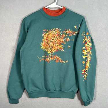 Vintage Classic Autumnal Green Sweatshirt for Wom… - image 1