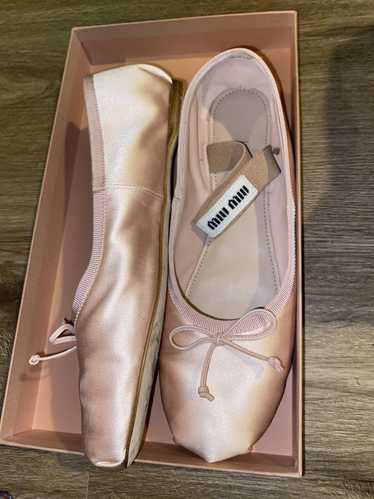 Miu Miu Pink Miu Miu Ballet Flats With Bow Detail